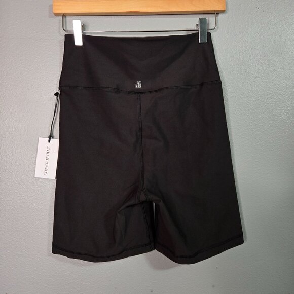 NWT WeWoreWhat Womens Lace-Up Biker Shorts Black Medium Athletic Exercise Workou - Picture 3 of 9
